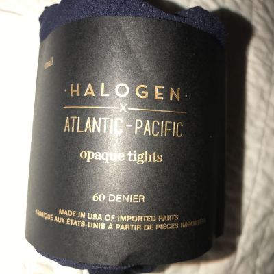 NWT Halogen x Atlantic Pacific Opaque Tights in Navy Blazer Size Small 60 Denier