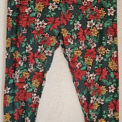 LuLaRoe Womens Legging Pants Size TC2 Plus Multicolor Floral Sueded NEW