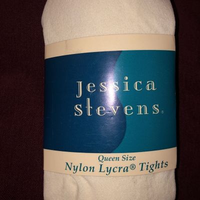Women’s Jessica Stevens Queen Size 1X-2X White/beige Tights-NEW