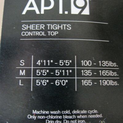 APT. 9 Women's Sheer Tights Control Top - Black Color - Size M