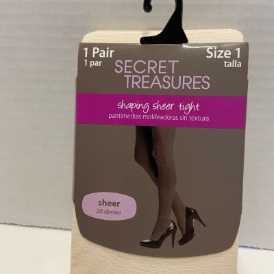 Secret Treasures Sheer Nude Shaping Tights (1 Pair) NEW! Size 1