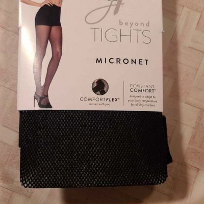 Hanes 1x/2x beyond tights black micronet New in Package