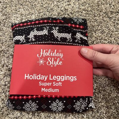 Holiday Style Leggings  Womens Medium Super Soft- NEW