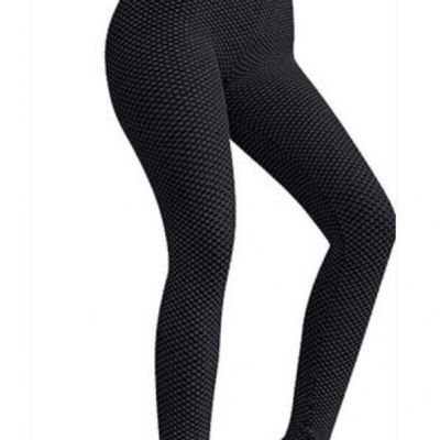 High Waist Butt Lifting Textured Legging, color Black, Size L, NEW!!!