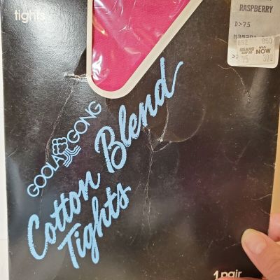 Sears Best Goola Gong Cotton Blend Tights Size Med Raspberry Color New in Pkg