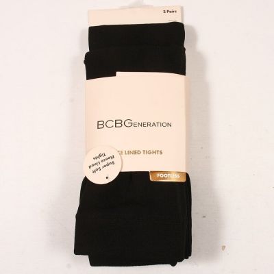 BCBGeneration super soft fleece lined tights 2 Pair Footless Black Size S/M
