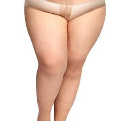 Plus Size Sheer Tights for Women Control Top Pantyhose Semi One Size Plus Nude
