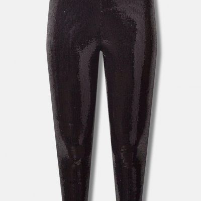NWT Torrid Coming Going Black Sequin Legging Stretchy Size 1*1X*14-16