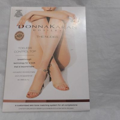 Donna Karan The Nudes Toeless Control Top Hosiery Pantyhose K0A069, A03 MEDIUM