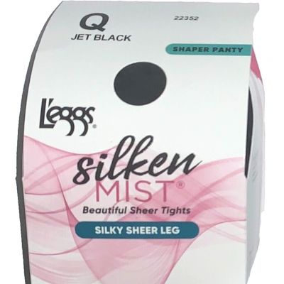 L'eggs Silken Mist Pantyhose SHAPER PANTY Silky Sheer Leg Tights, Q-JET BLACK