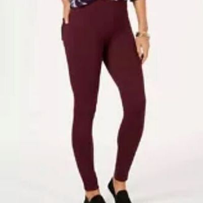 NWT! Style & Co Women's Petite SeaPonte-Knit Skinny Pants Wine Size PS