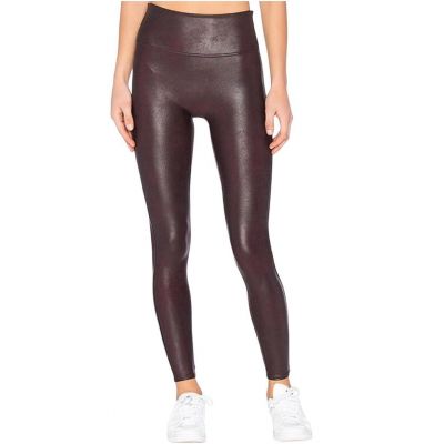 Spanx Leggings Women’s Size S Wine Faux Leather