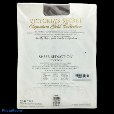 NOS Vtg Victorias Secret Signature Gold Collection Seduction Stockings Mink Sz S