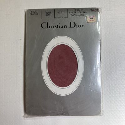 Vintage Christian Dior Pantyhose Opaque Sheer Stretch Rose Mist Size 1 NWT NOS