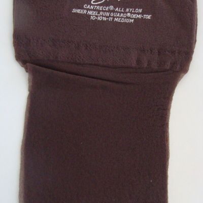 VTG Cantrece II Hanes Sheer 205 M-4 Gentle Brown Stocking 10-11 Med TWO PAIR Box