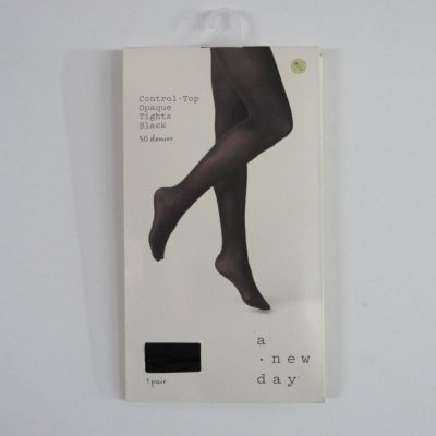 A New Day Women's 50D Opaque Control Top Tights Black Size M/L