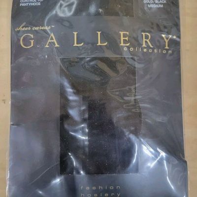 JC Penney Gallery Collection Metallic Control Top Pantyhose Size Medium