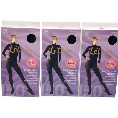 Letizia Multi Support Stocking Women's Black Size M-L Shapes and Firms - 3 Boxes