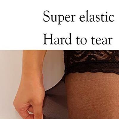 RSLOVE Women's Lace Top Thigh High Sheer Stockings Antiskid Silicone Ultra Sh...