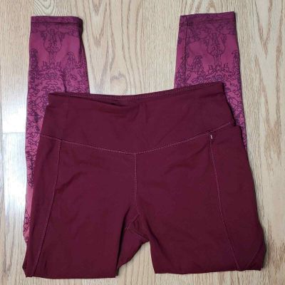 Calia leggings purple cropped workout training pockets womens two tone doodles S