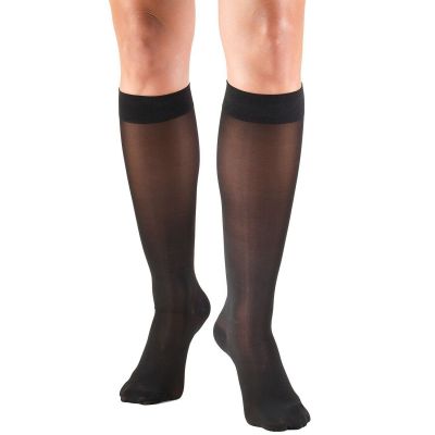 Truform Women's Stockings Knee High Sheer: 30-40 mmHg XL BLACK (0253BL-S)