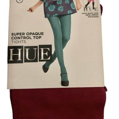 HUE Womens Super Opaque Control Top Tights Size 1 Scarlet Colored NEW *READ*