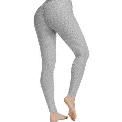 Butt Lifting Leggings Women Gray Medium Honeycomb Style Workout Comfortable