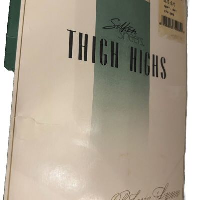 Thigh Highs Silken  Stockings Rebecca Lynn Sheers Size B/C Ivory Sandelfoot