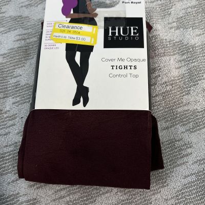Hue Studio Women's 90D Cover Me Opaque Control Top Tights - Port Royal 2