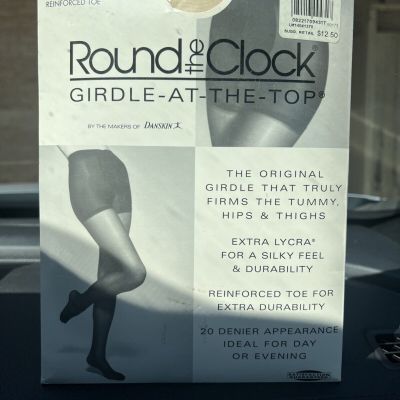Round the Clock Durable Lycra Size B Bone Control Top Pantyhose Sheer Leg