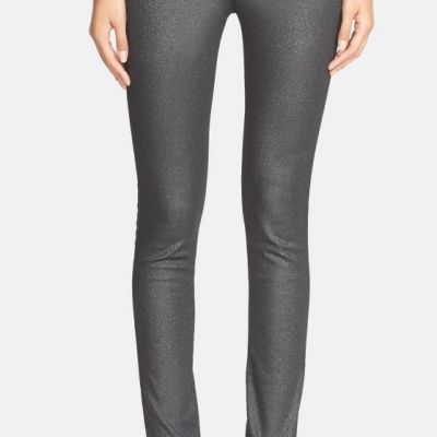 Zadig & Voltaire Womens Black Silver Pharly Shiny Leggings Size 34 L145117