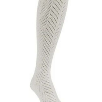 World's Softest Socks Fancy Knee Hi Boot Socks Vanilla Women's White Size 6-10