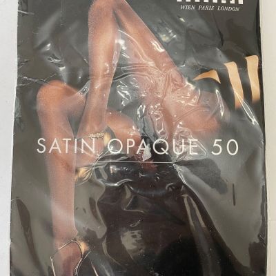 NEW Wolford Satin Opaque 50 Tights Small Coca Brown w Shimmer 18379 $55