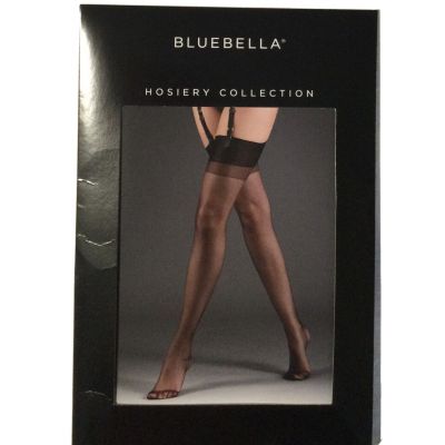 NEW Bluebella Luxurious Italian Hosiery Plain Black Top Stockings Large N6680