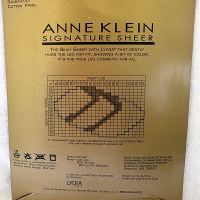 Anne Klein Signature Collections Contour Control Top Pantyhose Size C Navy NEW