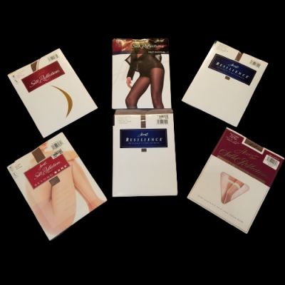 Variety Lot of 6 - Hanes Pantyhose Hosiery - All New With Tags - All Size EF