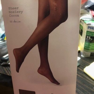 A New Day Women's 20 Denier Control Top Sheer Hosiery Tights Sz S / M COCOA NWT