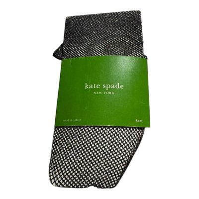Kate Spade New York Sparkle Fishnet Black & Silver Festive Tights Size S/M