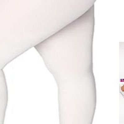 Plus Size Fleece Lined Tights 10+ Colors Winter X-Large-XX-Large Plus White