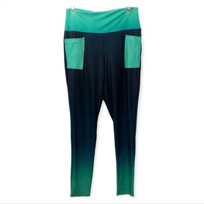 Lily by Firmiana Ombre Teal Fashion Leggings Size L/XL