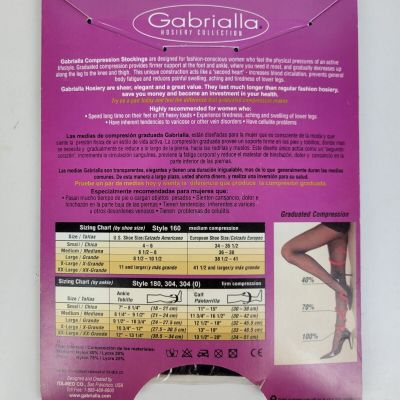 2 Gabrialla Hosiery Collection Knee Highs - Size S - Nude and Black - Style 180