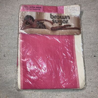 Vintage Hot Pink Brown Sugar Ultra Sheer Sandalfoot Barbie Pantyhose Med Tall
