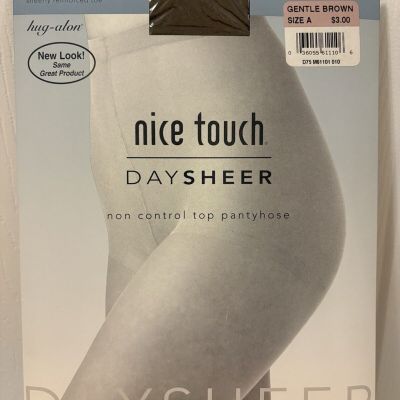 Nice Touch Day Sheer Nylon Pantyhose Size A Hug-alon Gentle Brown Reinforced Toe