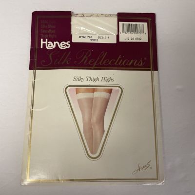 Hanes Women's Silk Reflections Silky Thigh-High Stockings Color White Size EF