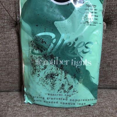 Silkies Microfiber Tights Size Large Dark Navy 700327 Control Top New In Package