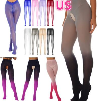 US Women's Mesh Sheer Pantyhose Socks Tights Footed High Stocking Suspender Sexy