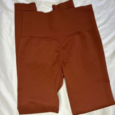 Unbranded Burnt Orange Leggings Size Small S  With Butt Scrunch ?