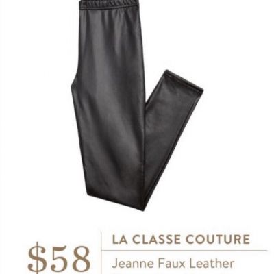 La Classe Couture pull on faux leather high rise leggings black Stitch fix