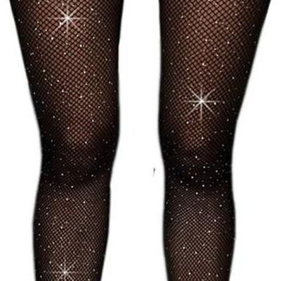Crystal Fishnet Stockings, Women'S Sexy Sparkle Rhinestone Stockings