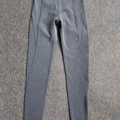 Ivy Park Womens Leggings Sculpted Full Length Ankle Mid Rise Shiny Gray Sz XS